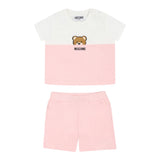 Moschino Completo 2 Pezzi T-Shirt-Bermuda Bicolore per Neonata MUG01FA ROSA MOSCHINO 
