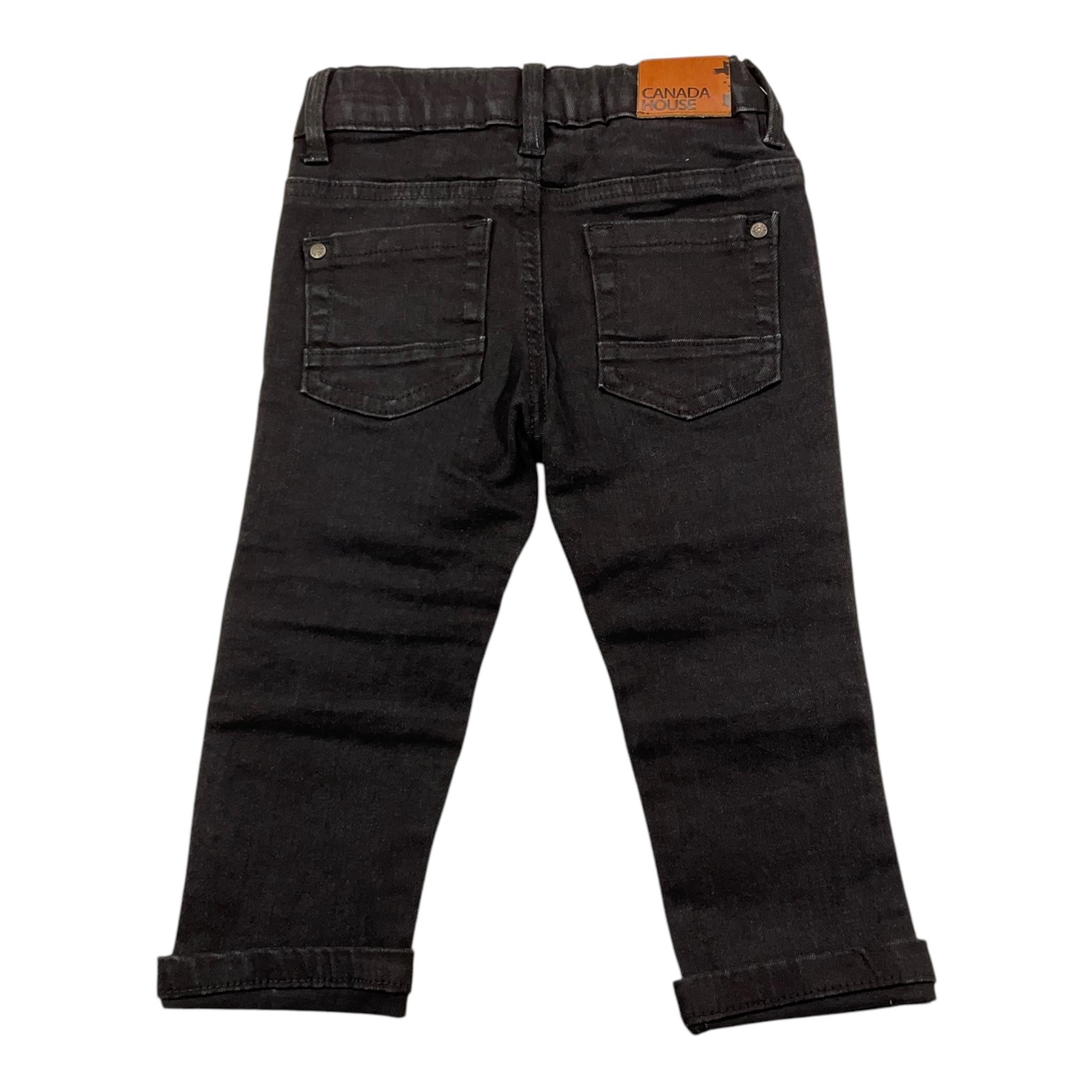 CANADA HOUSE jeans tinta unita con girovita regolabile Nero per Neonato 24454230 NERO CANADA HOUSE 