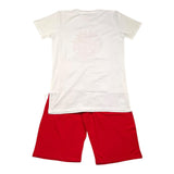 Daniele Alessandrini Complete T-Shirt-Bermuda zweifarbig weiß/rot für Kinder