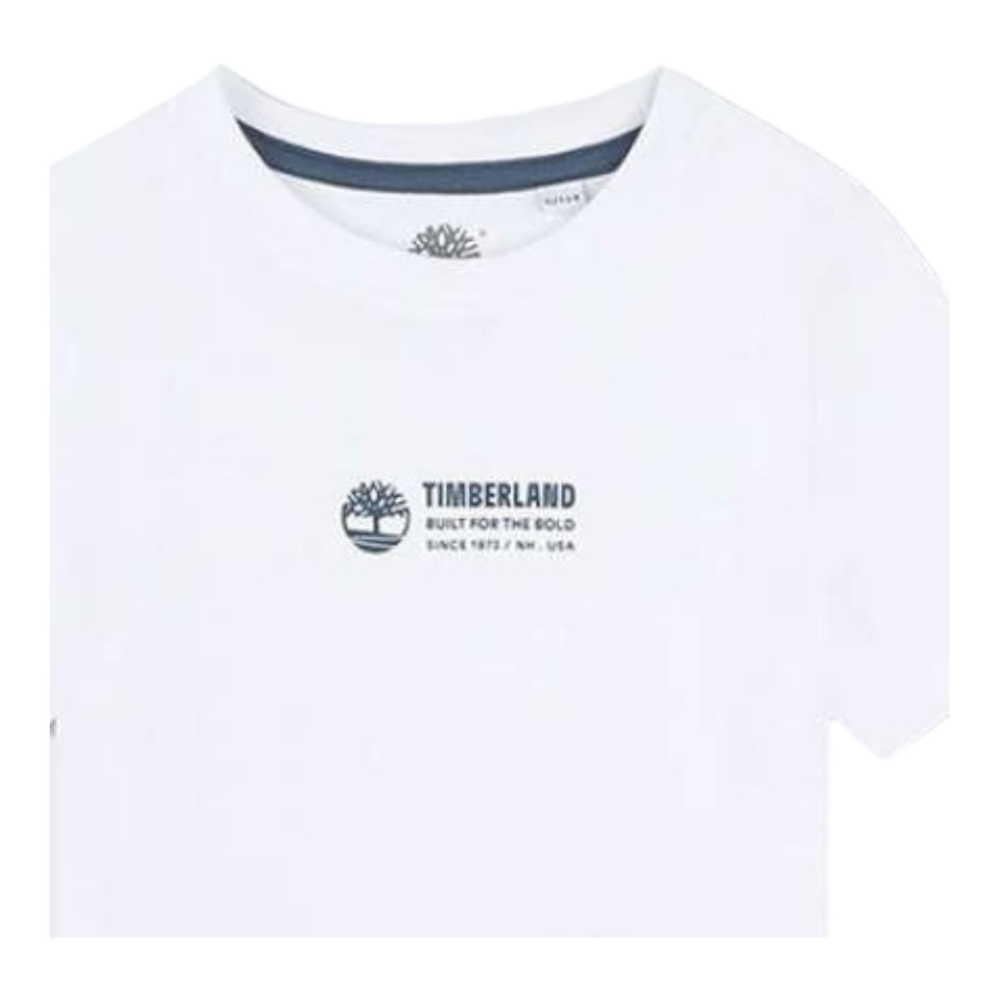 Timberland T-Shirt Girocollo Tinta Unita con Stampa per Bambino T60084 BIANCO TIMBERLAND 