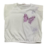 Liu Jo Canotta Tinta Unita Girocollo con Paillettes per Bambina KA5098 BIANCO LIU JO 