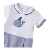 Minibanda Pagliaccetto Mezza Manica Bicolore per Neonato 3B688 BIANCO/BLU MINIBANDA 