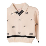 ELISABETTA FRANCHI maglia tinta unita con brillantini logata Avorio per Bambina EFMA147X AVORIO ELISABETTA FRANCHI 