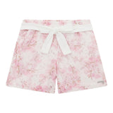 Guess Short Einfarbig Mit Blumenstickerei Und Gürtel Weiß Für Mädchen