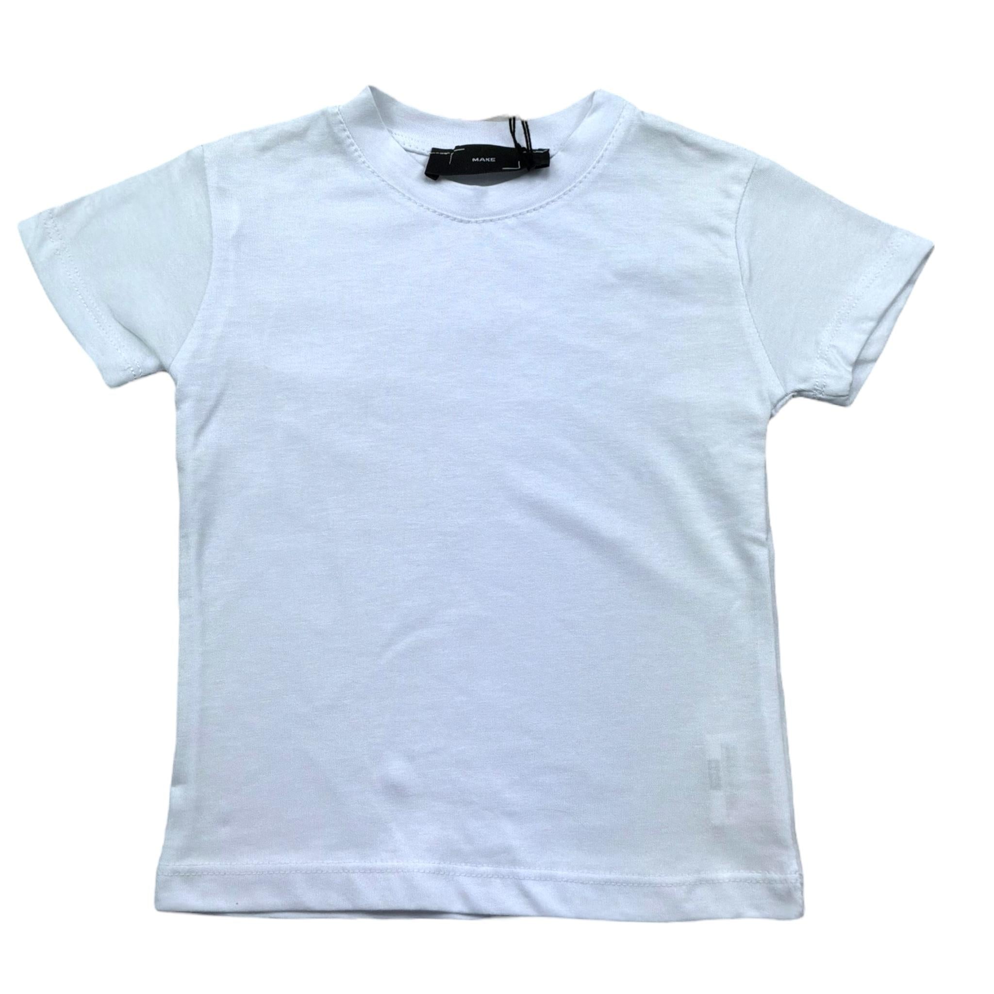 Make T-Shirt Girocollo Tinta Unita  per Neonato MK001 BIANCO MAKE 