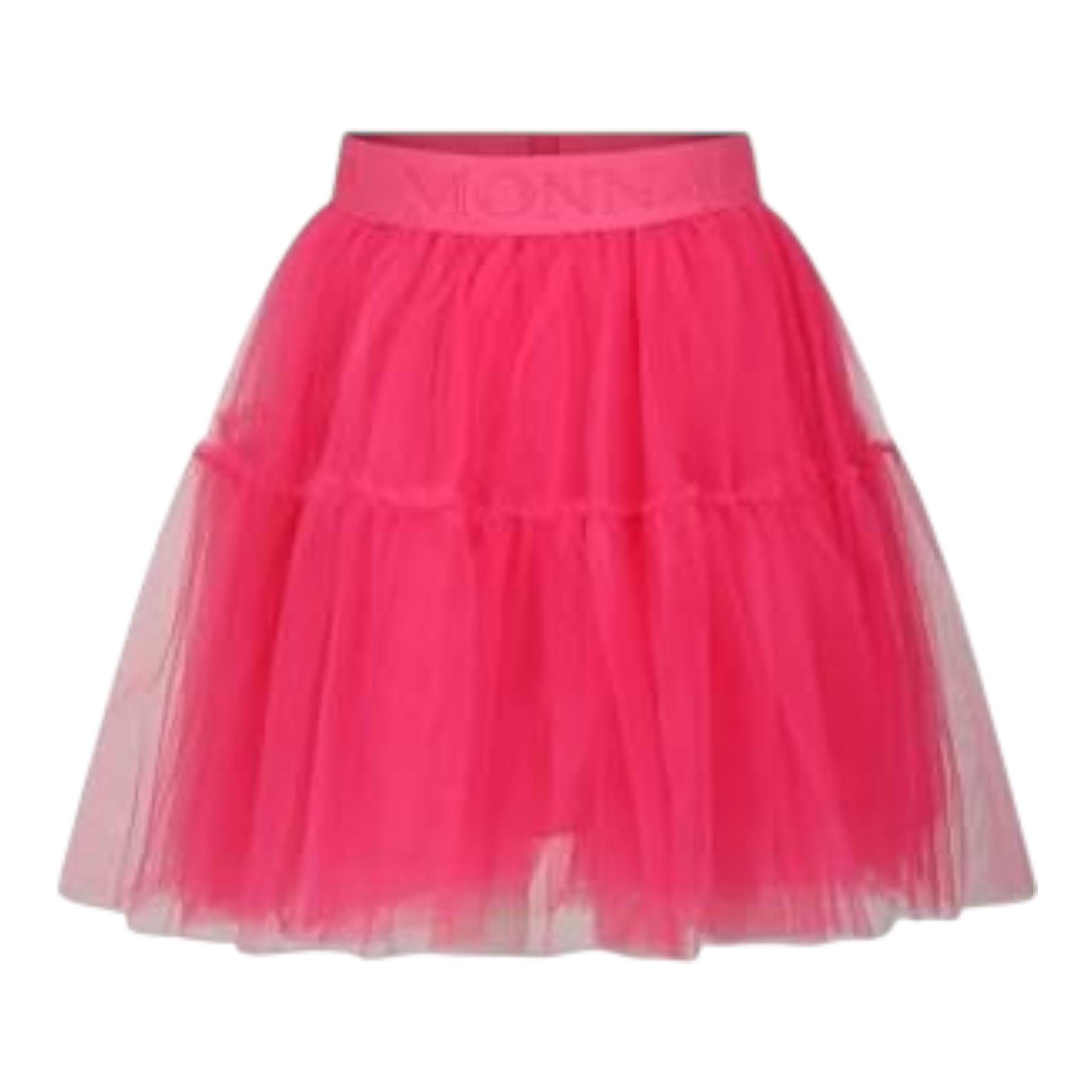 Monnalisa Gonna Tinta Unita con Tulle per Bambina 17CGON FUXIA MONNALISA 