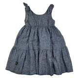 The Owl Einfarbiges blaues ärmelloses Kleid für Mädchen