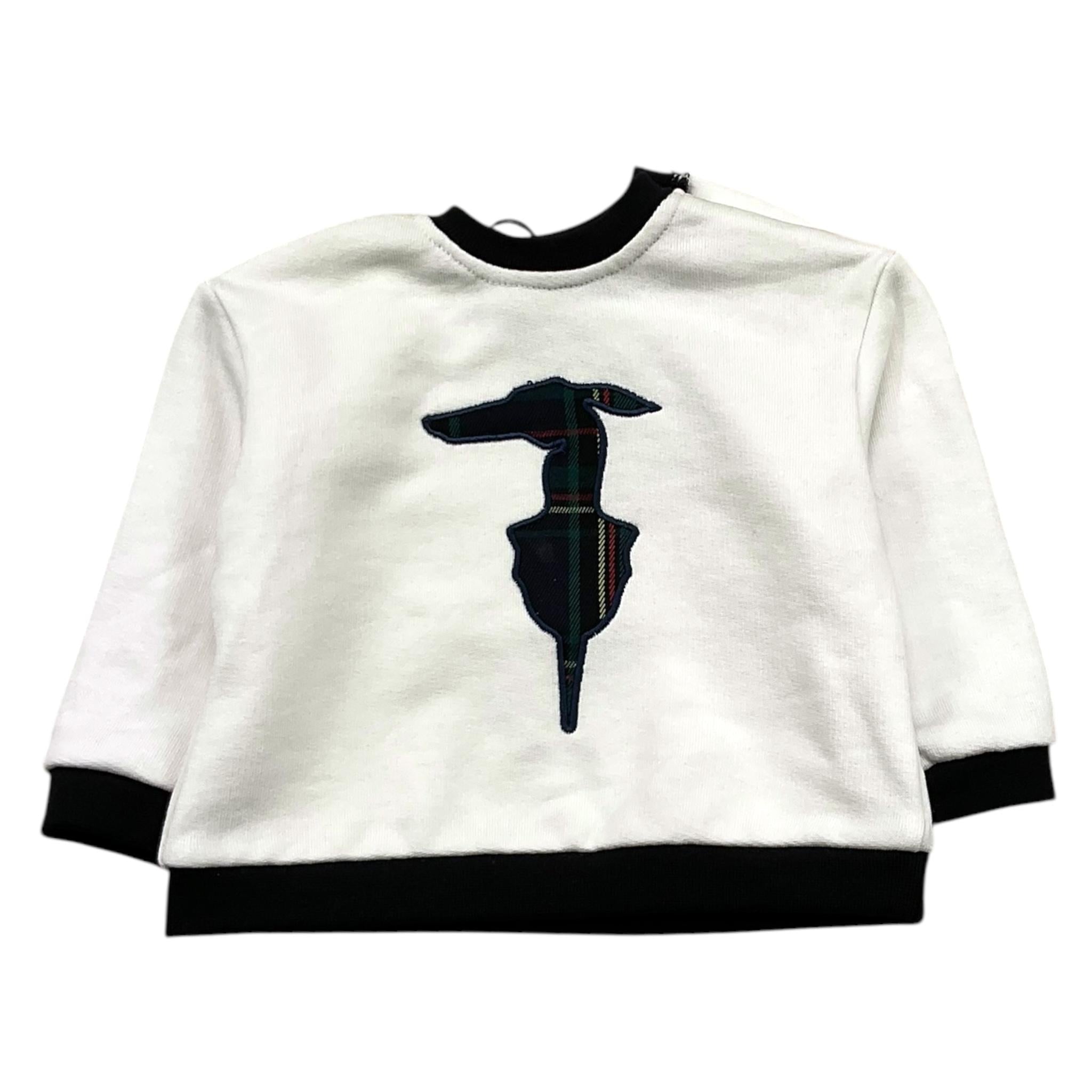 TRUSSARDI felpa chiusa girocollo tinta unita con profili in contrasto Bianco per Neonato TIA25214FE BIANCO TRUSSARDI 