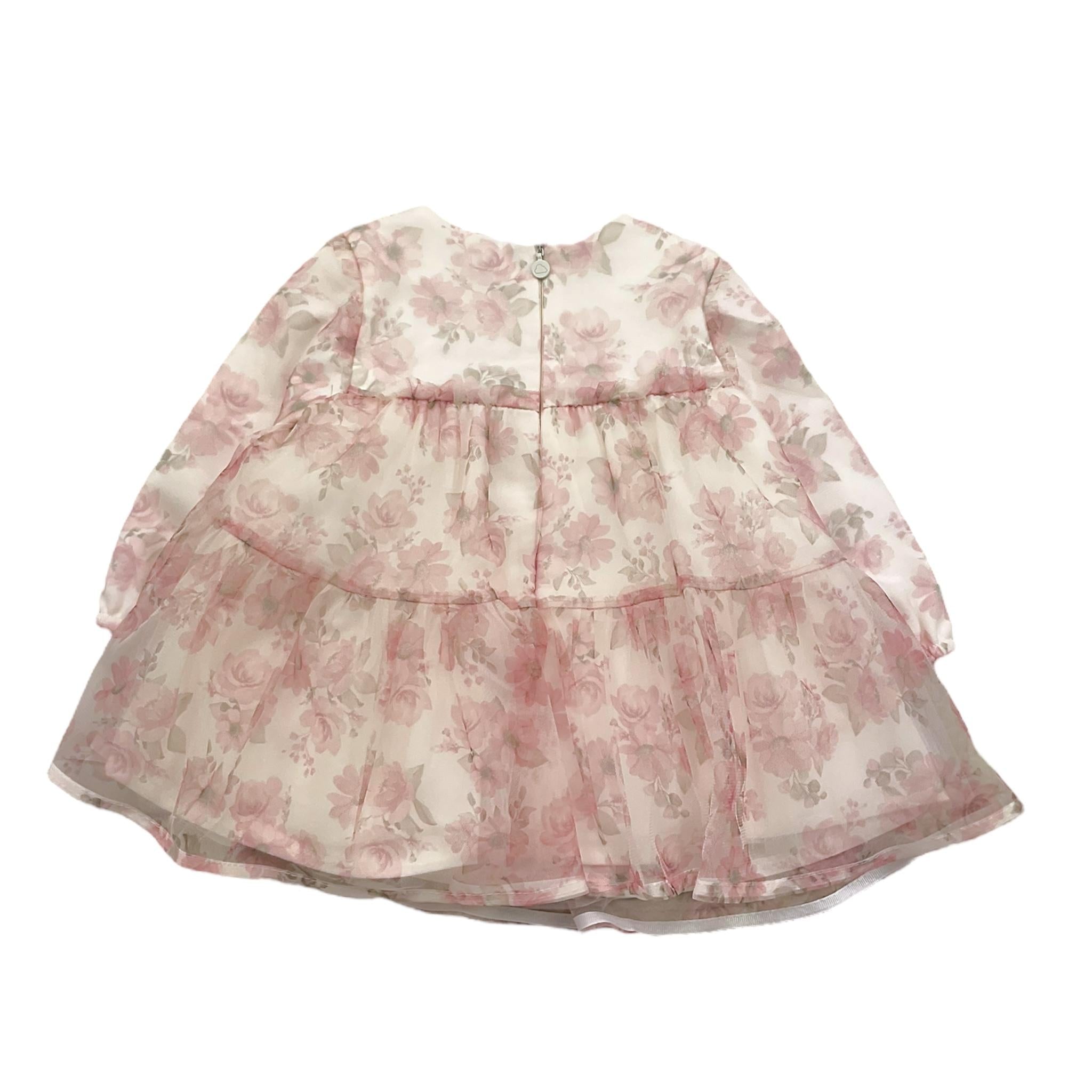MAYORAL abito tinta unita con tulle e fantasia fiori Rosa per Neonata 2805 ROSA MAYORAL 
