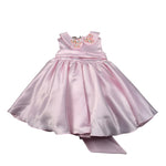 A' La Page Abito Mezza Manica Tinta Unita con Fiocco E Colletto per Bambina ANGELITEJ ROSA A' LA PAGE 