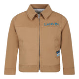 Lanvin – Schlichte Jacke mit Reißverschluss und Logo-Print in Kamel für Jungen