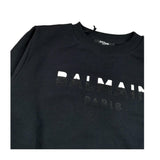 Balmain Felpa Chiusa Girocollo tinta unita con Logo Nero per Bambino BV4Q00 NERO BALMAIN 