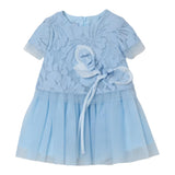 Mimisol Schlichtes Kleid mit Stickerei und Tüll Hellblau für Mädchen