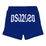 Dsquared2 – Bermuda-Shorts in Unifarbe mit elastischem Bund in Blau für Neugeborene