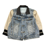 Yes London Giubbino In Denim Tinta Unita con Maniche In Contrasto per Bambino JR0043 AZZURRO YES LONDON 
