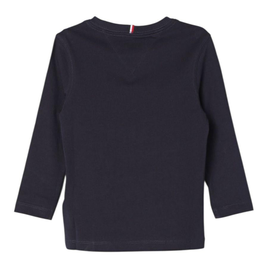 Tommy Hilfiger Shirt Tinta Unita Girocollo con Stampa per Neonato KB0KB08672 BLU TOMMY HILFIGER 