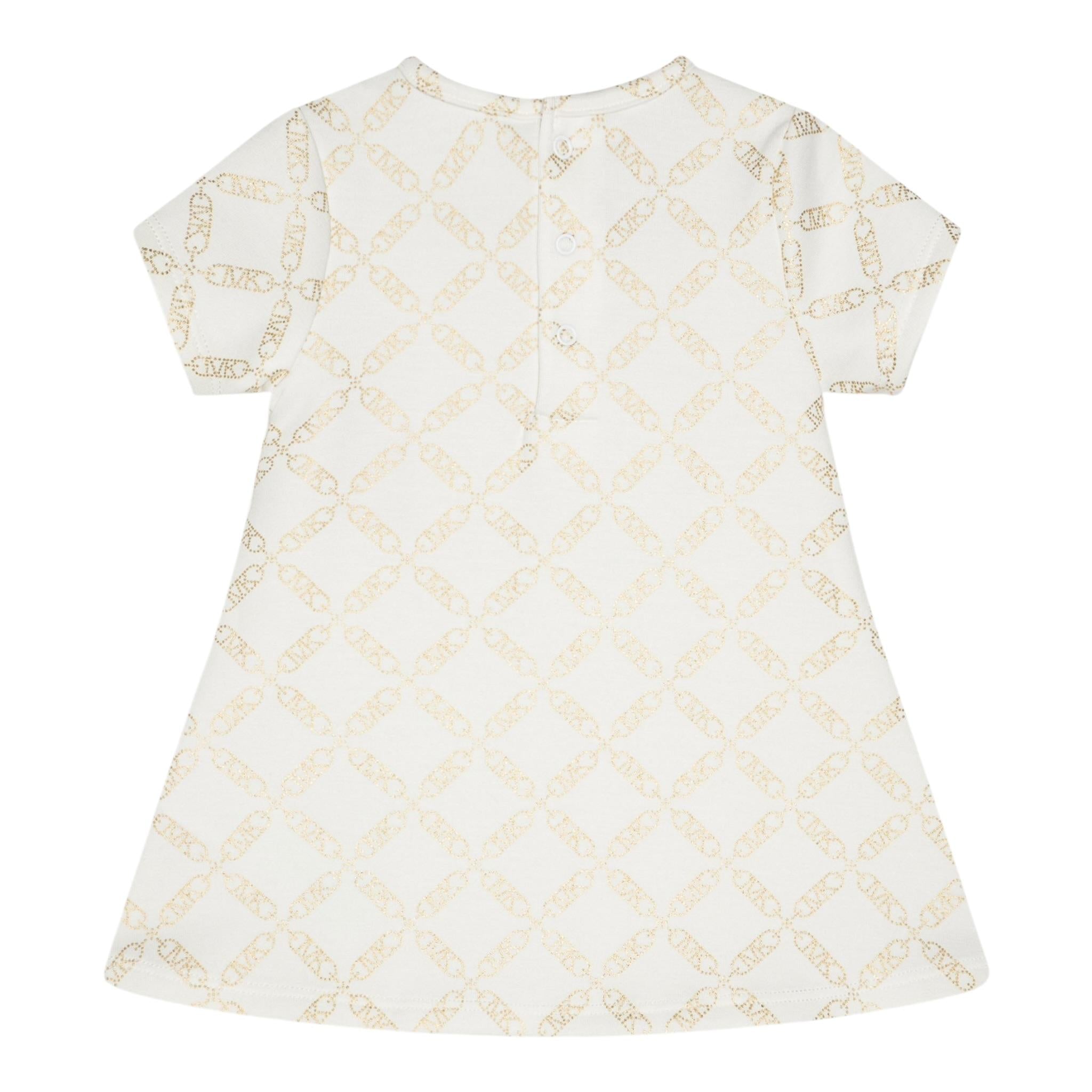 Michael Kors Abito Mezza Manica Girocollo Logato per Neonata R30311X PANNA MICHAEL KORS 