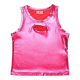 Diesel Canotta Tinta Unita con Logo per Bambina J02178 MAGENTA DIESEL 