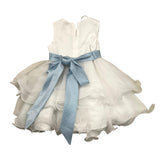Carlo Pignatelli Zeremonielles Kleid mit Armlöchern, einfarbig und kontrastierendem weißen Gürtel für Babymädchen
