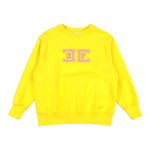ELISABETTA FRANCHI felpa chiusa girocollo tinta unita con logo Giallo per Bambina EFFE132X GIALLO ELISABETTA FRANCHI 