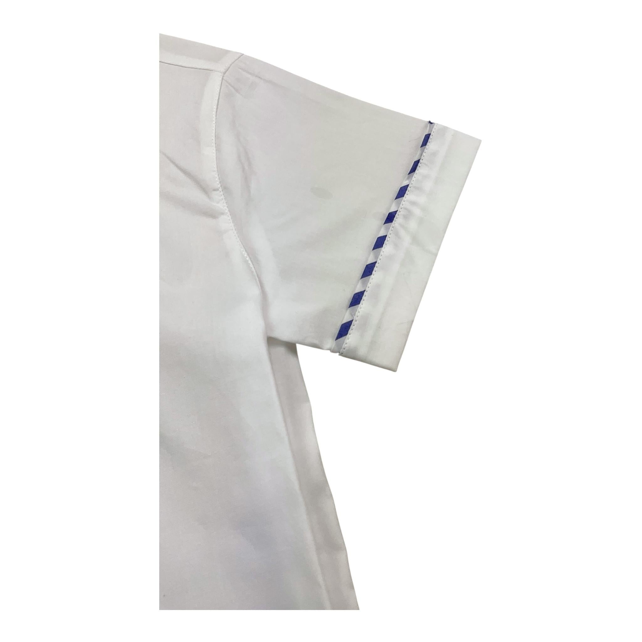 Little Bear Camicia Tinta Unita con Profili In Contrasto per Bambino 8211 BIANCO LITTLE BEAR 