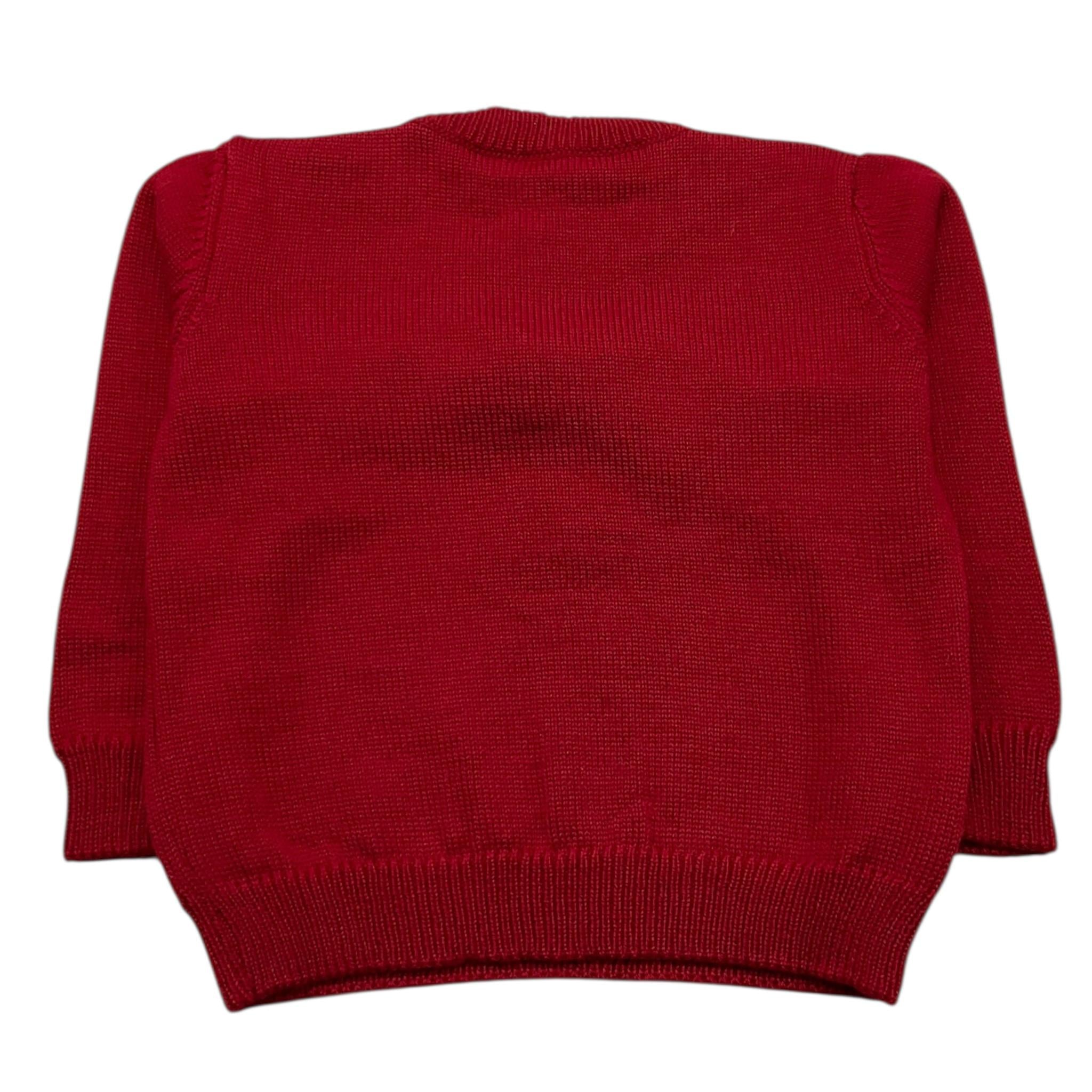 LITTLE BEAR maglia girocollo tinta unita con fiocco Rosso per Neonata 7163 ROSSO LITTLE BEAR 