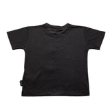 Yes London – Schwarzes, einfarbiges T-Shirt mit Rundhalsausschnitt für Babys