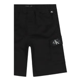 Calvin Klein Bermuda Tinta Unita con Elastico In Vita per Bambino IB0IB01608 NERO CALVIN KLEIN 