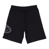 Diesel Bermuda aus einfarbigem Fleece mit schwarzem Logo-Print für Jungen