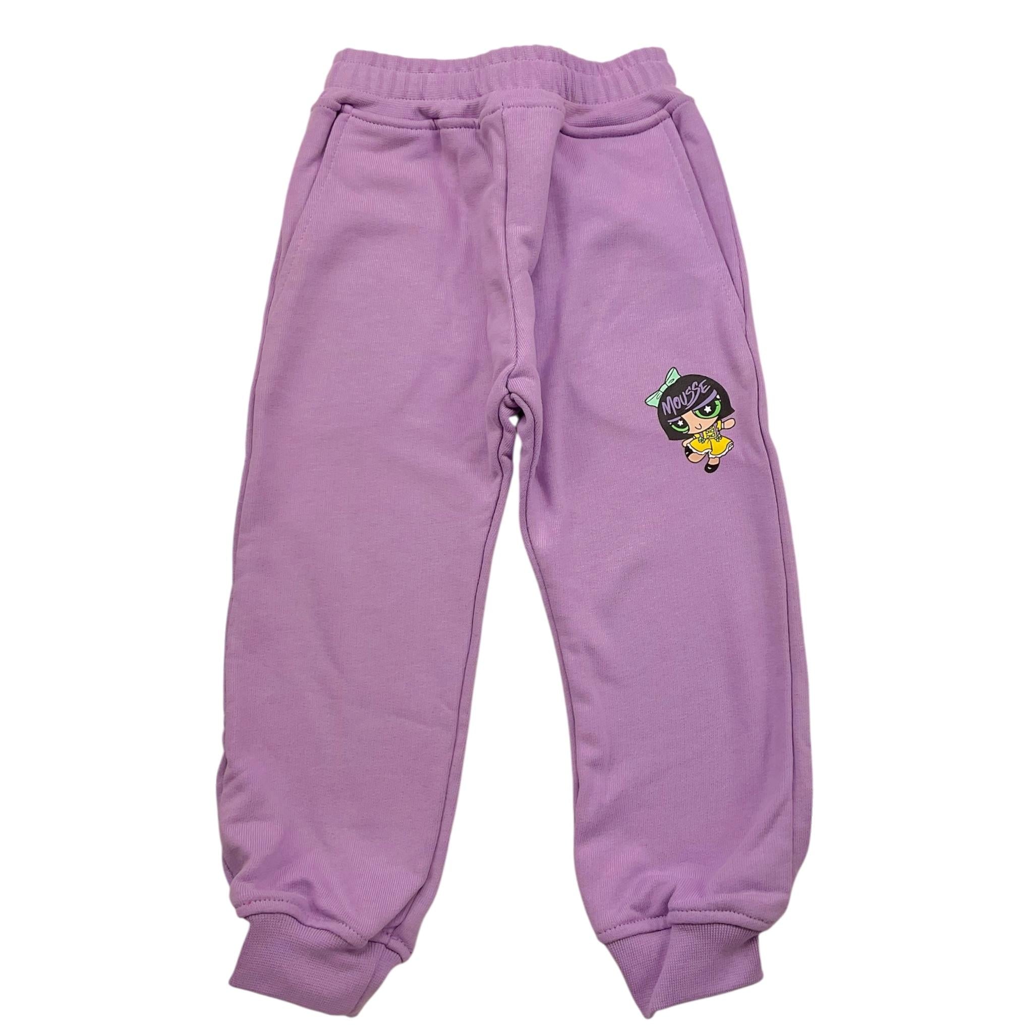 MOUSSE pantalone tinta unita modello tuta con stampa Lilla per Neonata HKPG362LN LILLA MOUSSE 