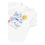 Mayoral Rundhals T-Shirt Einfarbig mit Kontrastprints Weiß Für Baby Mädchen