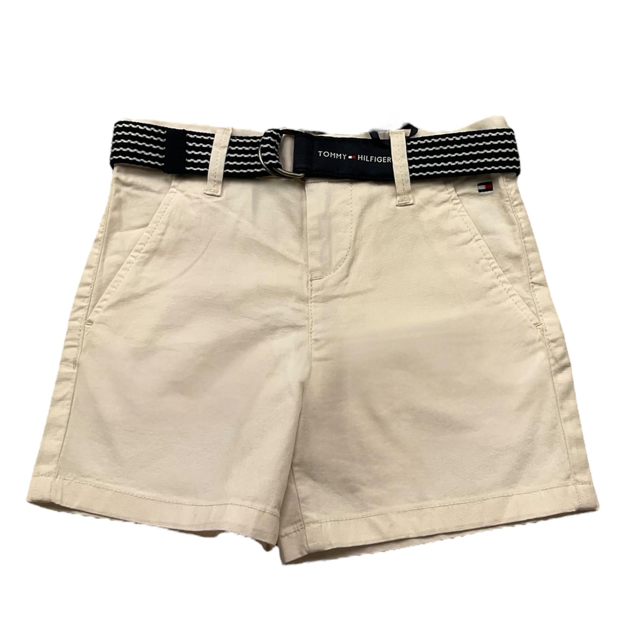 Tommy Hilfiger Bermuda Tinta Unita con Cinturino per Bambino KB0KB08127 PANNA TOMMY HILFIGER 