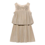 Abel & Lula Completo 2 Pezzi Top-Gonna Tinta Unita per Bambina 5071X ORO ABEL & LULA 