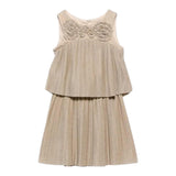 Abel & Lula Completo 2 Pezzi Top-Gonna Tinta Unita per Bambina 5071X ORO ABEL & LULA 