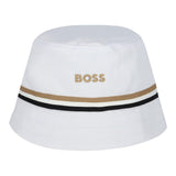Boss Reversible Fisherman Hat Weiß/Beige für Kinder