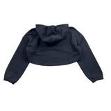 Dou Dou Sweatshirt, kurzes Modell, einfarbig, mit schwarzer Kapuze für Mädchen