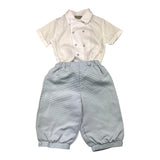La Stupenderia 2-teiliges Set Shirt Body-Bermuda Weiß/Blau für Jungen