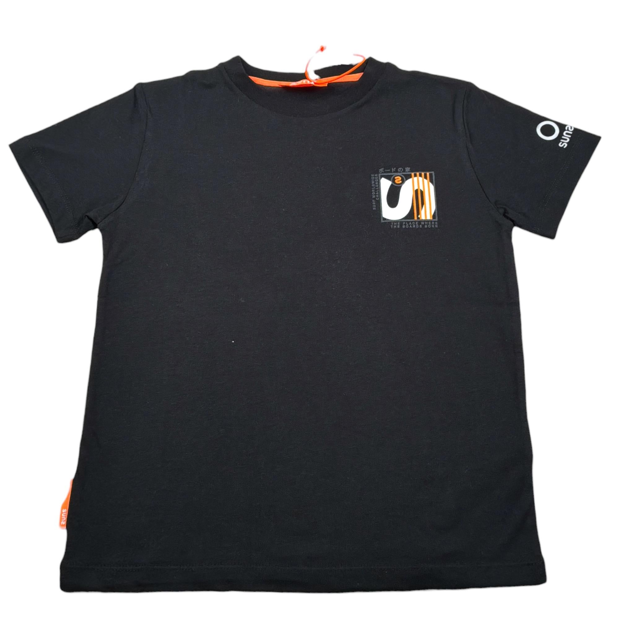 Suns T-Shirt Girocollo tinta unita con Logo Nero per Bambino TSS5119U NERO SUNS 