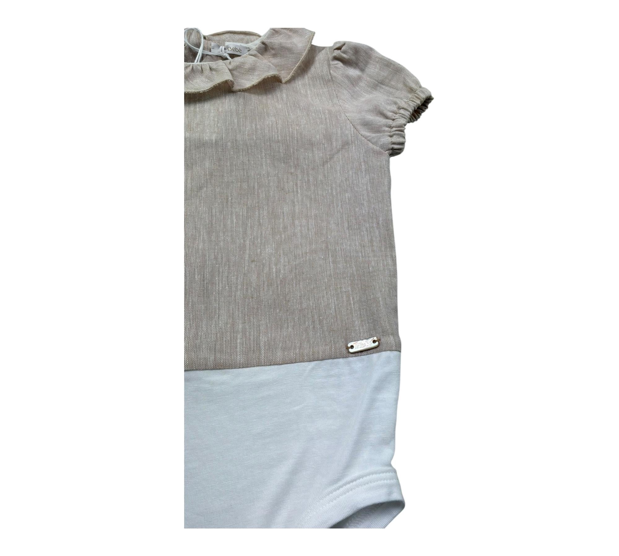 Le Bebe Body Camicia Mezza Manica Tinta Unita per Neonata LBG6382 BEIGE LE BEBE 