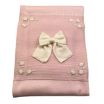 BABY LORD coperta tinta unita con ricami Rosa per Neonata 132 ROSA BABY LORD 