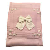 BABY LORD coperta tinta unita con ricami Rosa per Neonata 132 ROSA BABY LORD 