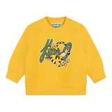 KENZO felpa gircollo tinta unita con stampa Giallo per Bambino K60500J GIALLO KENZO 