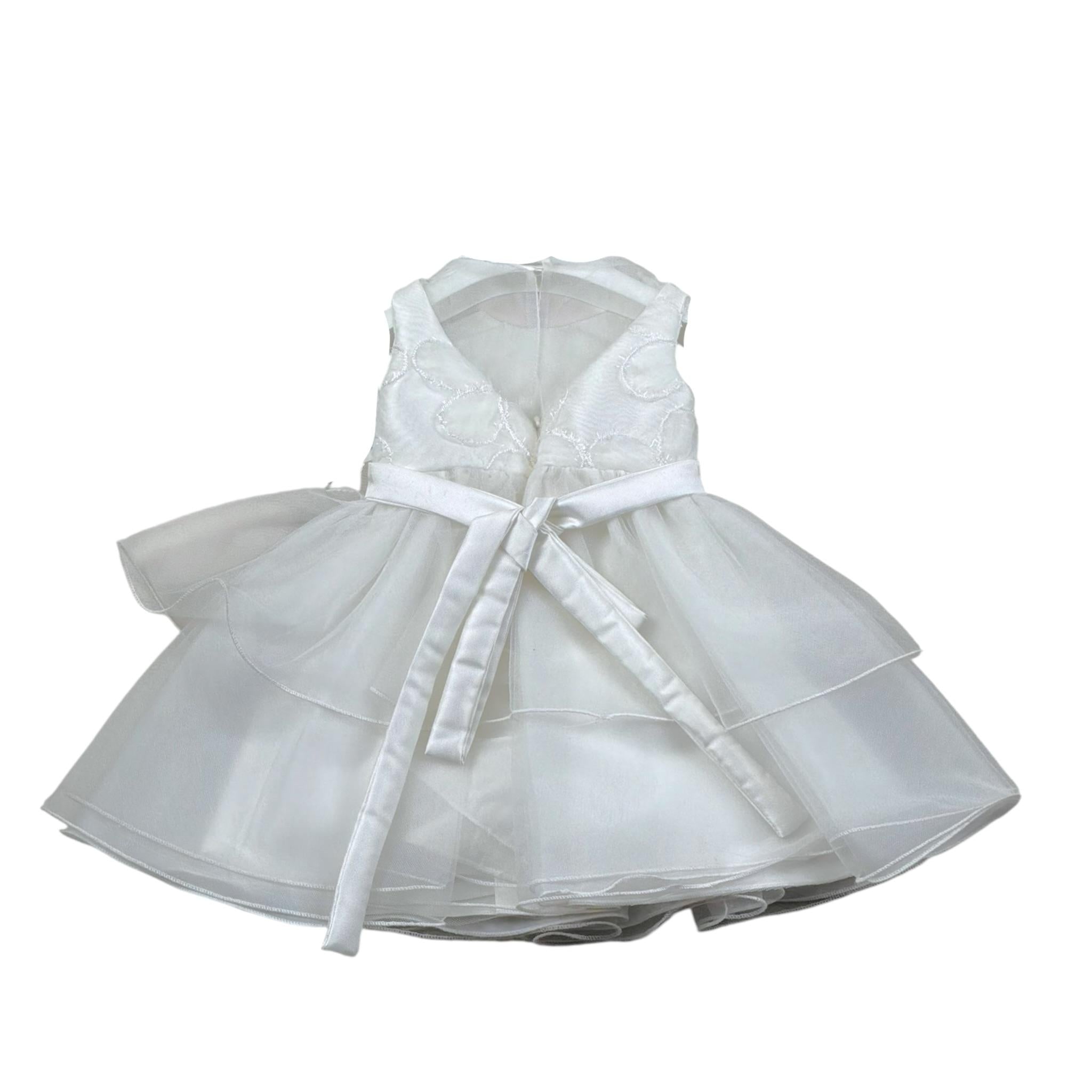 Isabel & Martinez Abito Cerimonia Tinta Unita con Tulle per Neonata IM23B36N BIANCO ISABEL & MARTINEZ 