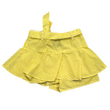 Ermanno Scervino Gestreifte Shorts mit elastischer Taille Weiß/Gelb für Mädchen