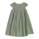Das Eulengrüne einfarbige Halbarmkleid für Mädchen