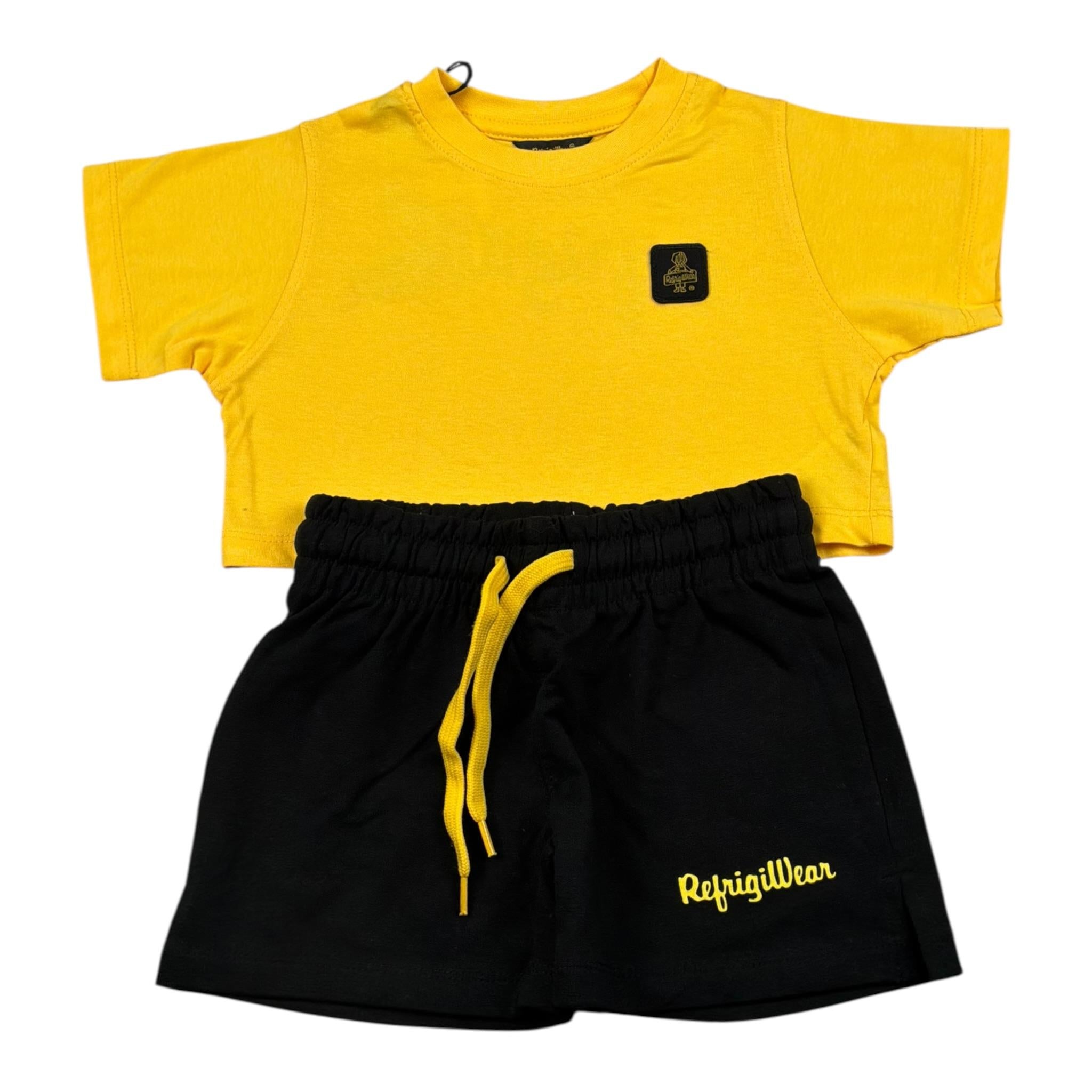 Refrigiwear Completo 2 Pezzi Bicolore T-Shirt-Shorts per Neonata RG1470W25NXX GIALLO/NERO REFRIGIWEAR 