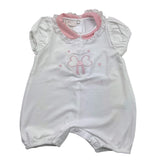 Ninnaoh Einfarbiger Strampler mit Aufdruck und Kontrastkragen Weiß für Baby Mädchen