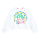 Billieblush Baby Mädchen Einfarbiges Sweatshirt mit Rundhalsausschnitt Weißer Aufdruck