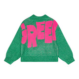 BillIEBLUSH maglia girocollo tinta unita cn stampe in contrasto Verde per Bambina U20459 VERDE BillIEBLUSH 