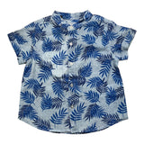 Jeckerson – Schlichtes Hemd mit halblangen Ärmeln und hellblauem Aufdruck für Babys
